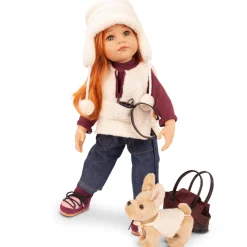 Flat River Group Gotz 19-inch Hannah Doll with Plush Dog - Multi-Jointed Playset* Social & Emotional Skills|Stuffed Animals & Plush Toys
