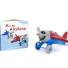 The Distribution Solutions Green Toys Airplane and A is for Airplane Board Book Set*Kids Preschool Education Toys & Activities|Preschool Vehicles