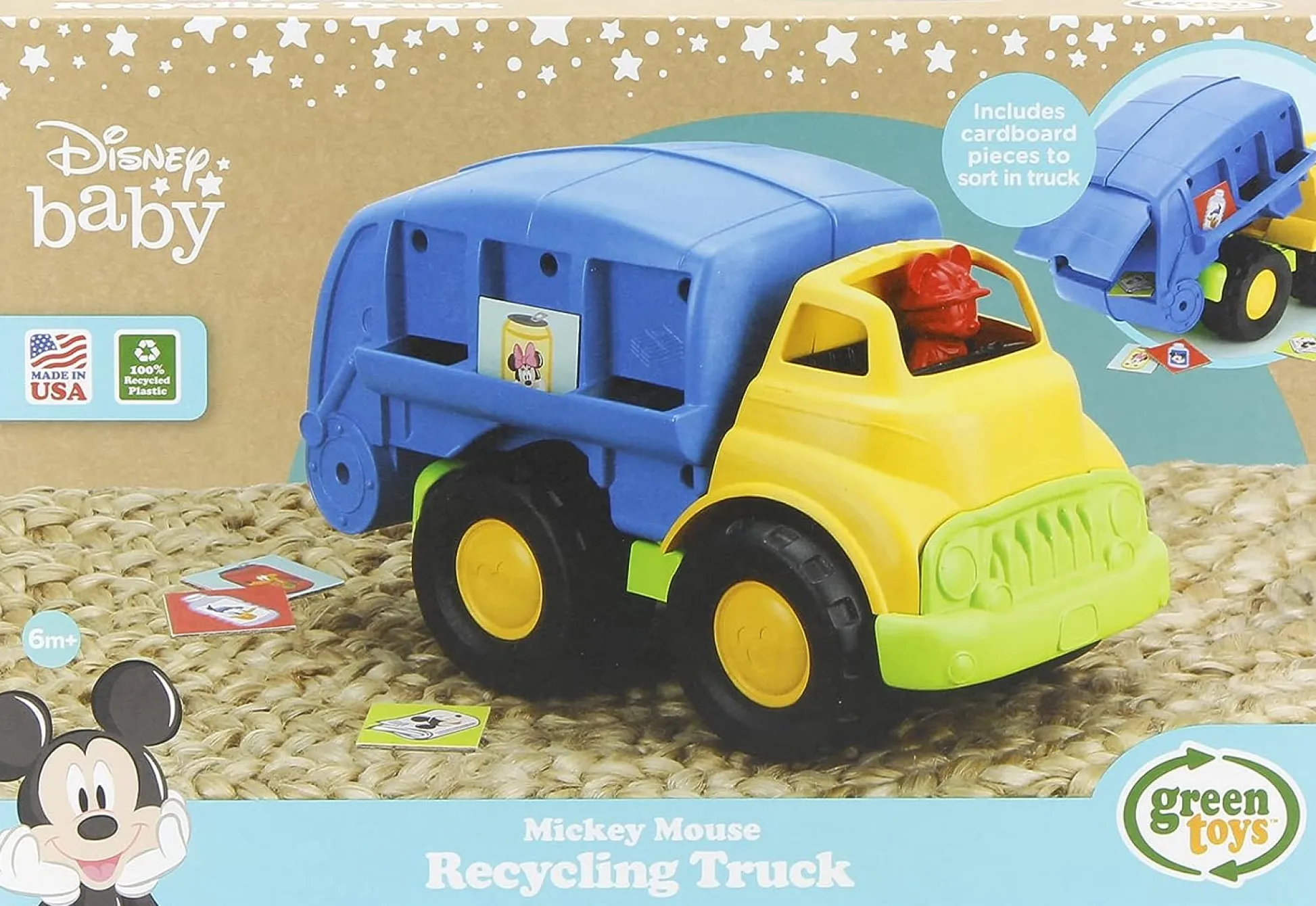 The Distribution Solutions Green Toys Disney Mickey Mouse Blue Recycling Truck, Eco-Friendly Play Vehicle* Preschool Vehicles|Preschool Education Toys & Activities