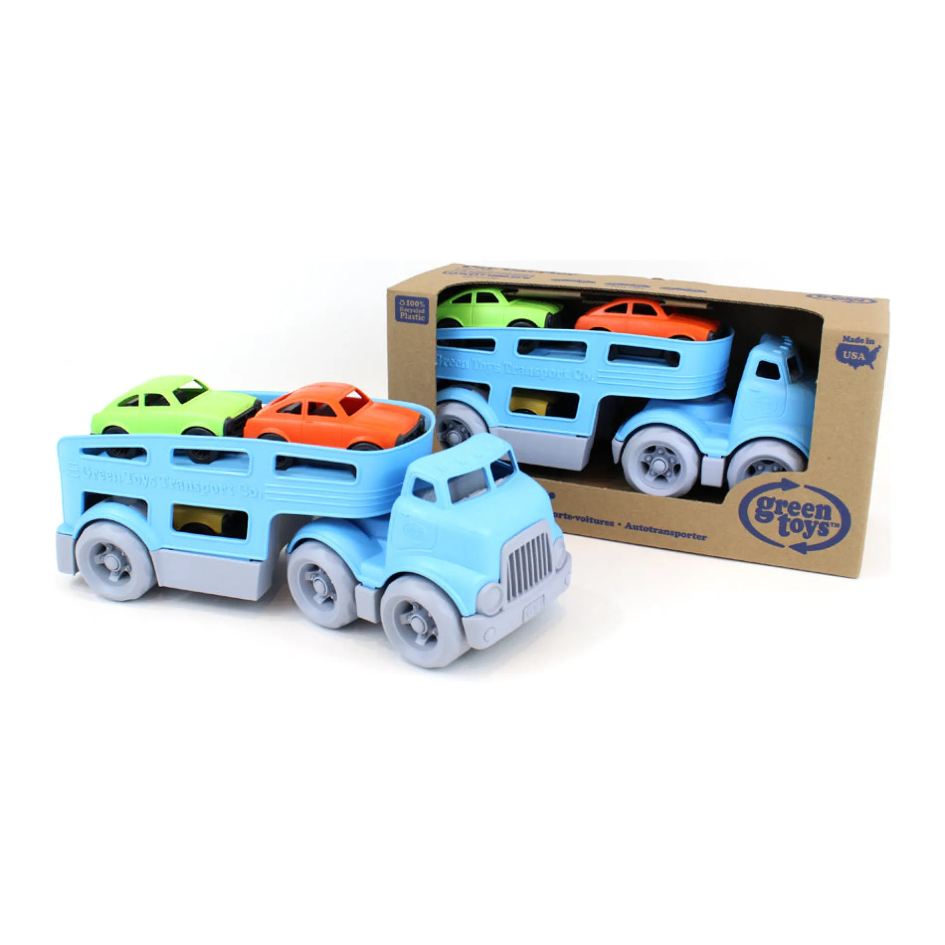 AreYouGame Green Toys Eco-Friendly Car Carrier with 3 Mini Cars Set* Preschool Education Toys & Activities|Preschool Vehicles