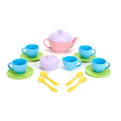 AreYouGame Green Toys Eco-Friendly Children's Tea Set Playset* Kitchens & Play Food|Social & Emotional Skills
