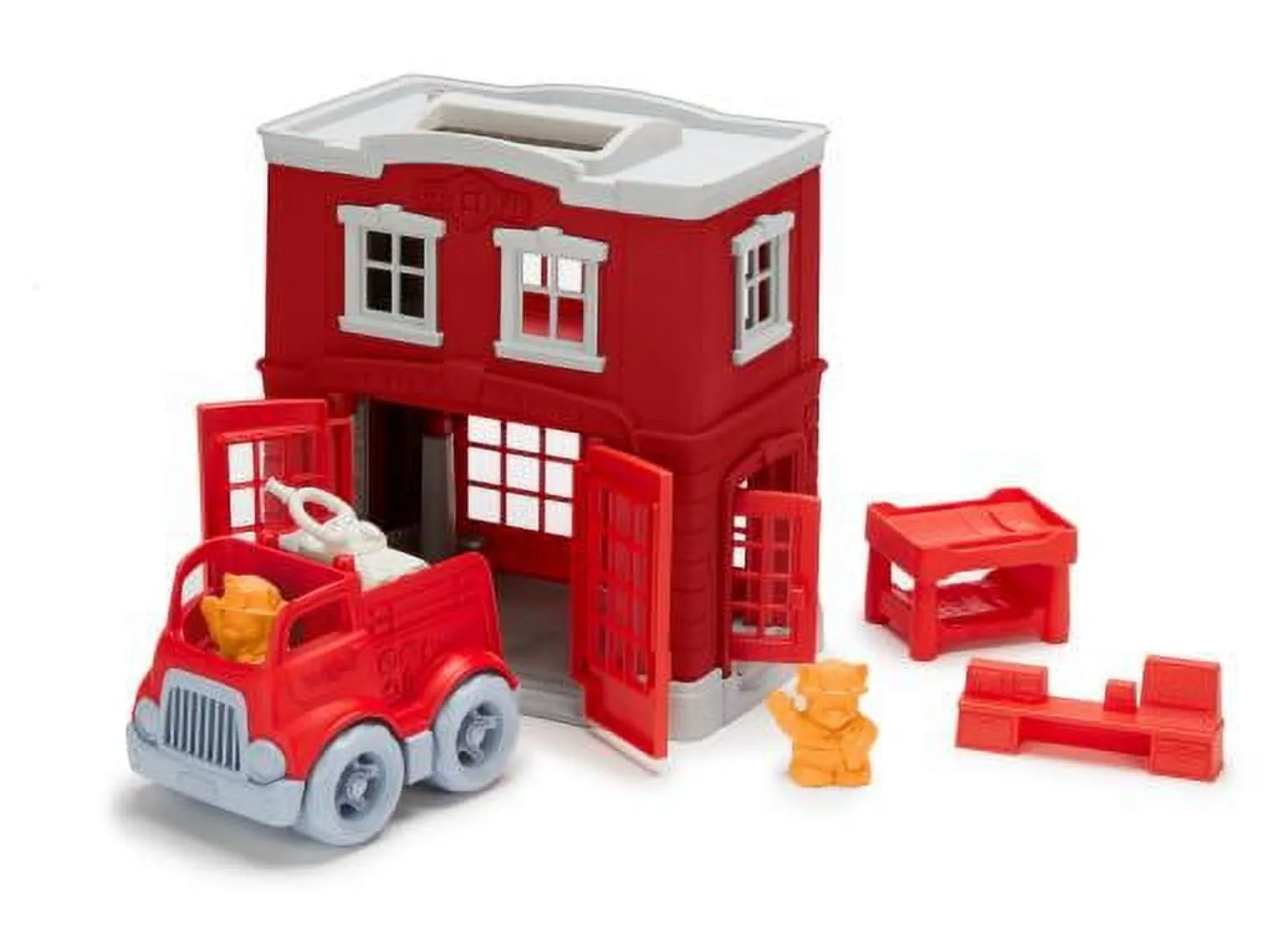 The Distribution Solutions Green Toys Eco-Friendly Fire Station Playset with Rotating Cannon* Playsets & Vehicles