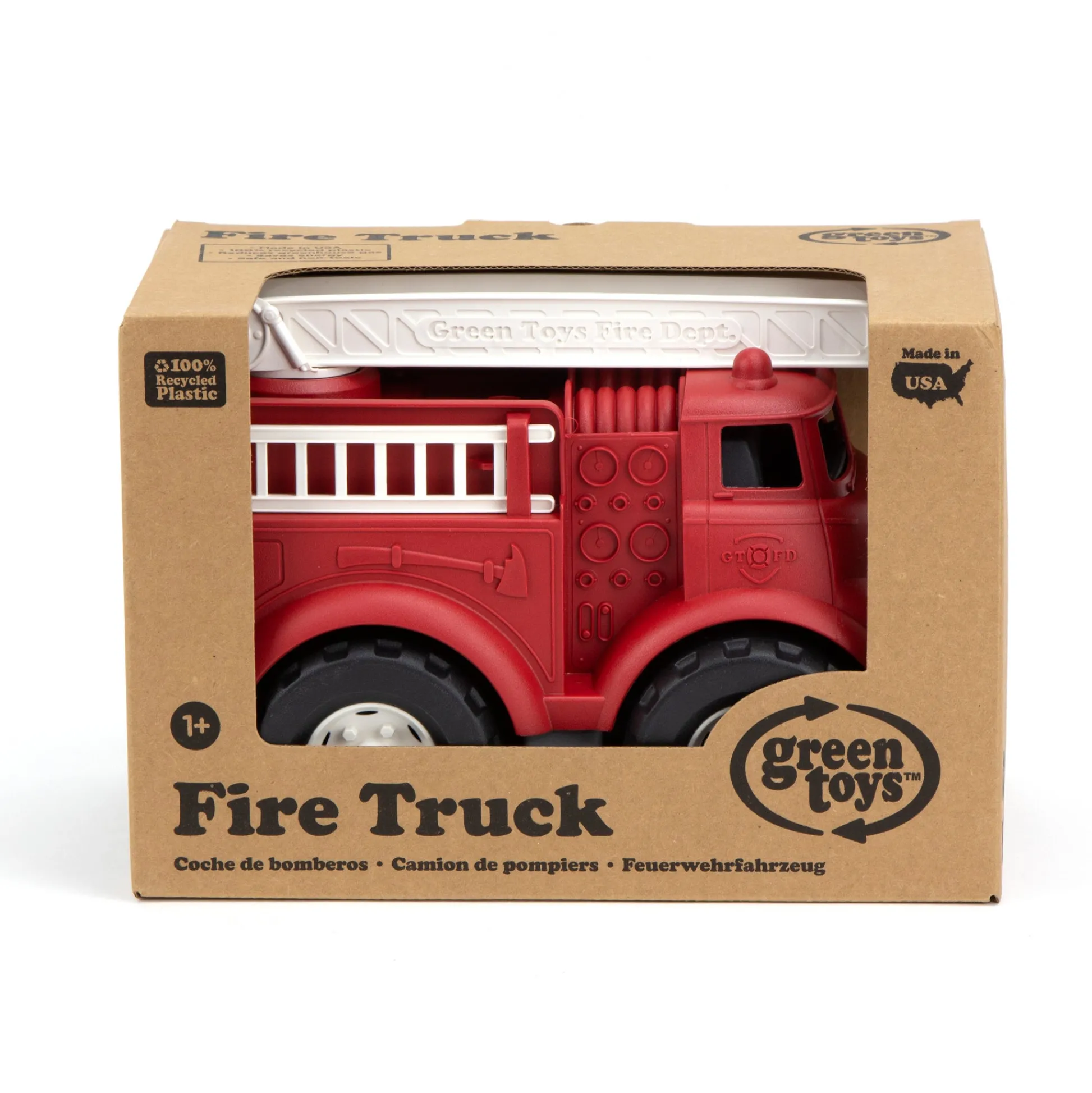 AreYouGame Green Toys Eco-Friendly Fire Truck with Rotating Ladders* Tools & Workshops|Dress Up