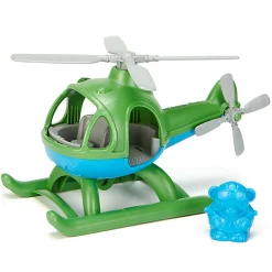 Flat River Group Green Toys Eco-Friendly Helicopter with Blue Bear Pilot - Play Vehicle for Toddlers* Preschool Vehicles|Preschool Education Toys & Activities
