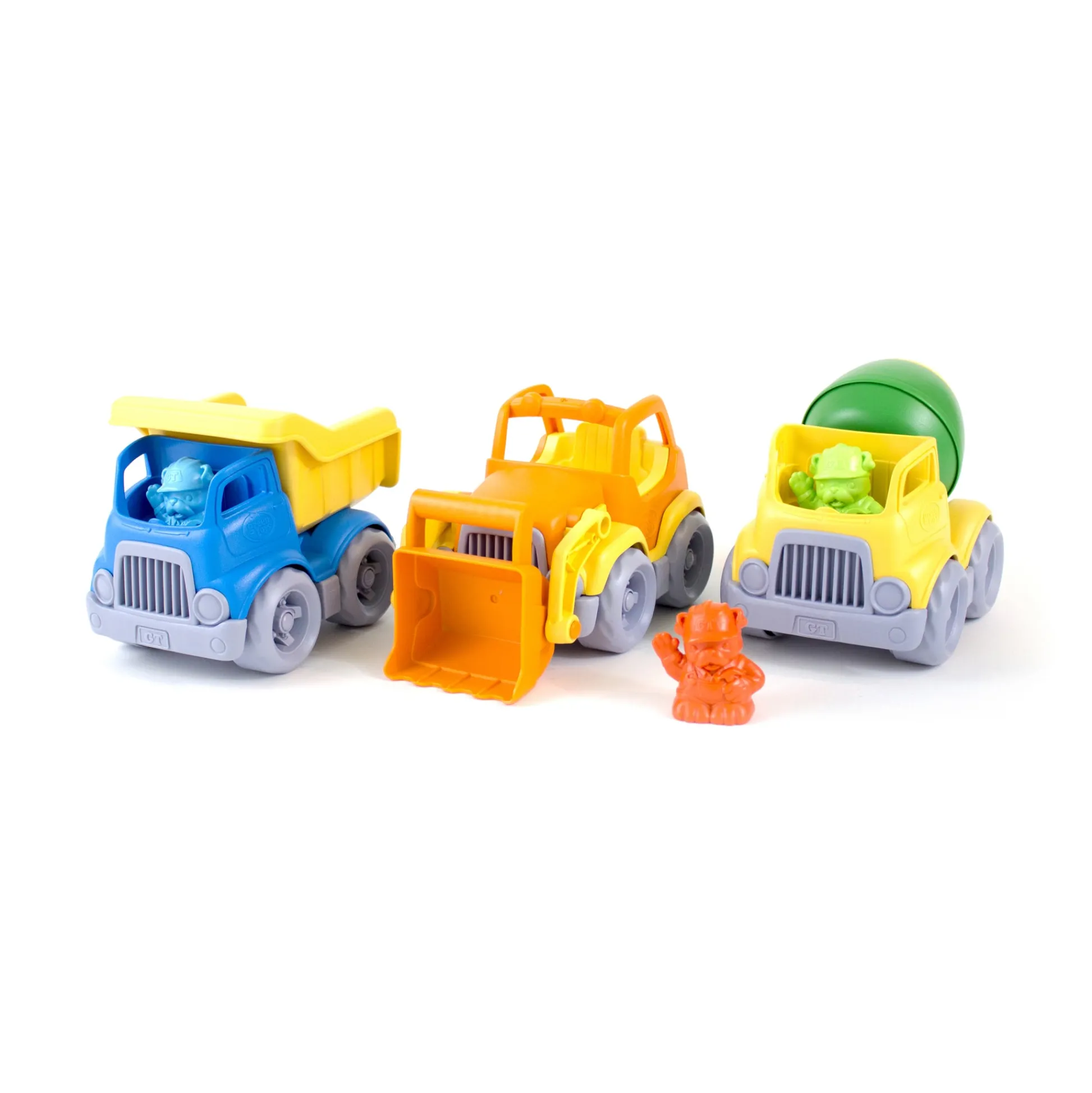 AreYouGame Green Toys Eco-Friendly 3-Piece Construction Truck Set with Play Dogs* Preschool Vehicles|Preschool Education Toys & Activities