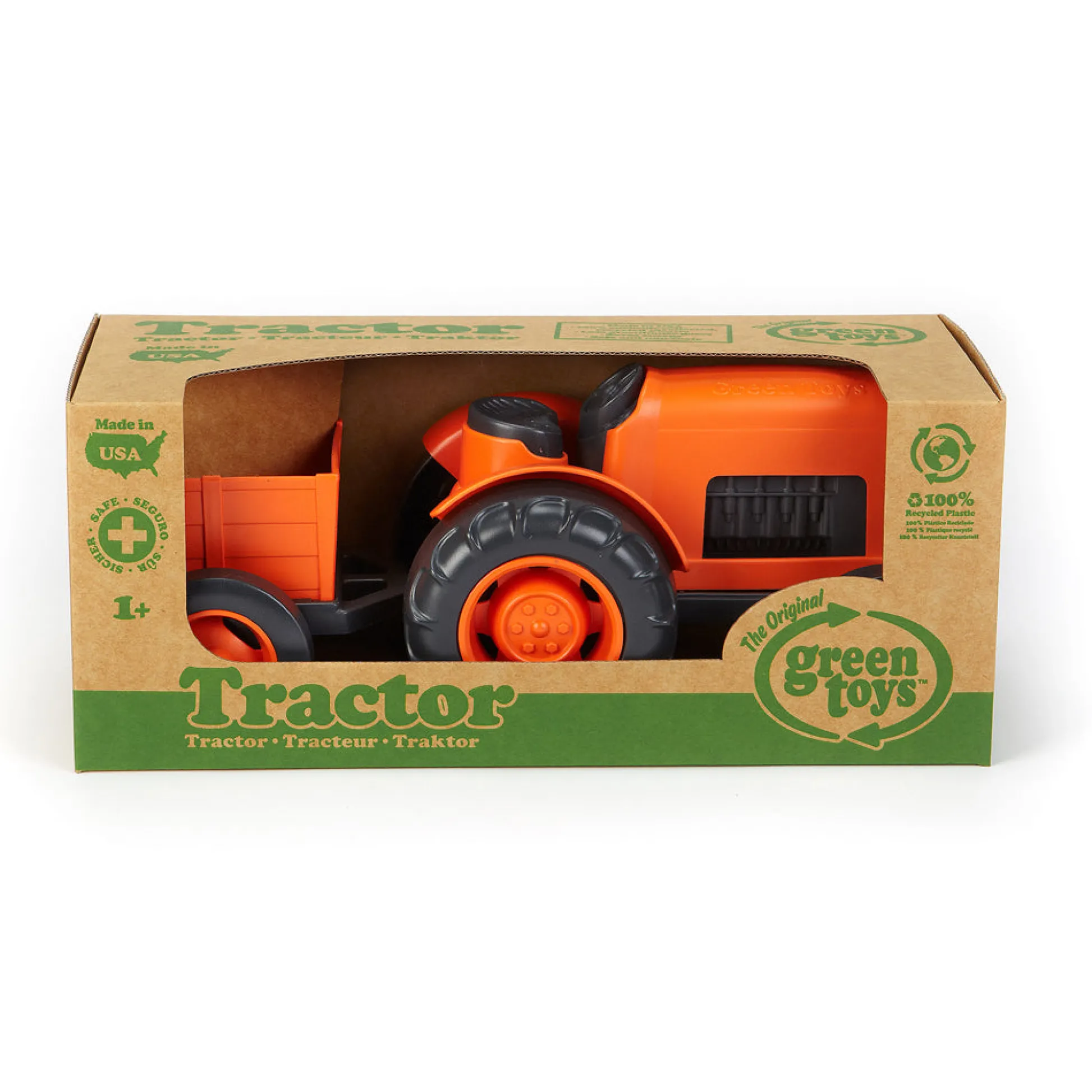 AreYouGame Green Toys Eco-Friendly Tractor with Detachable Cart* Preschool Education Toys & Activities|Preschool Vehicles