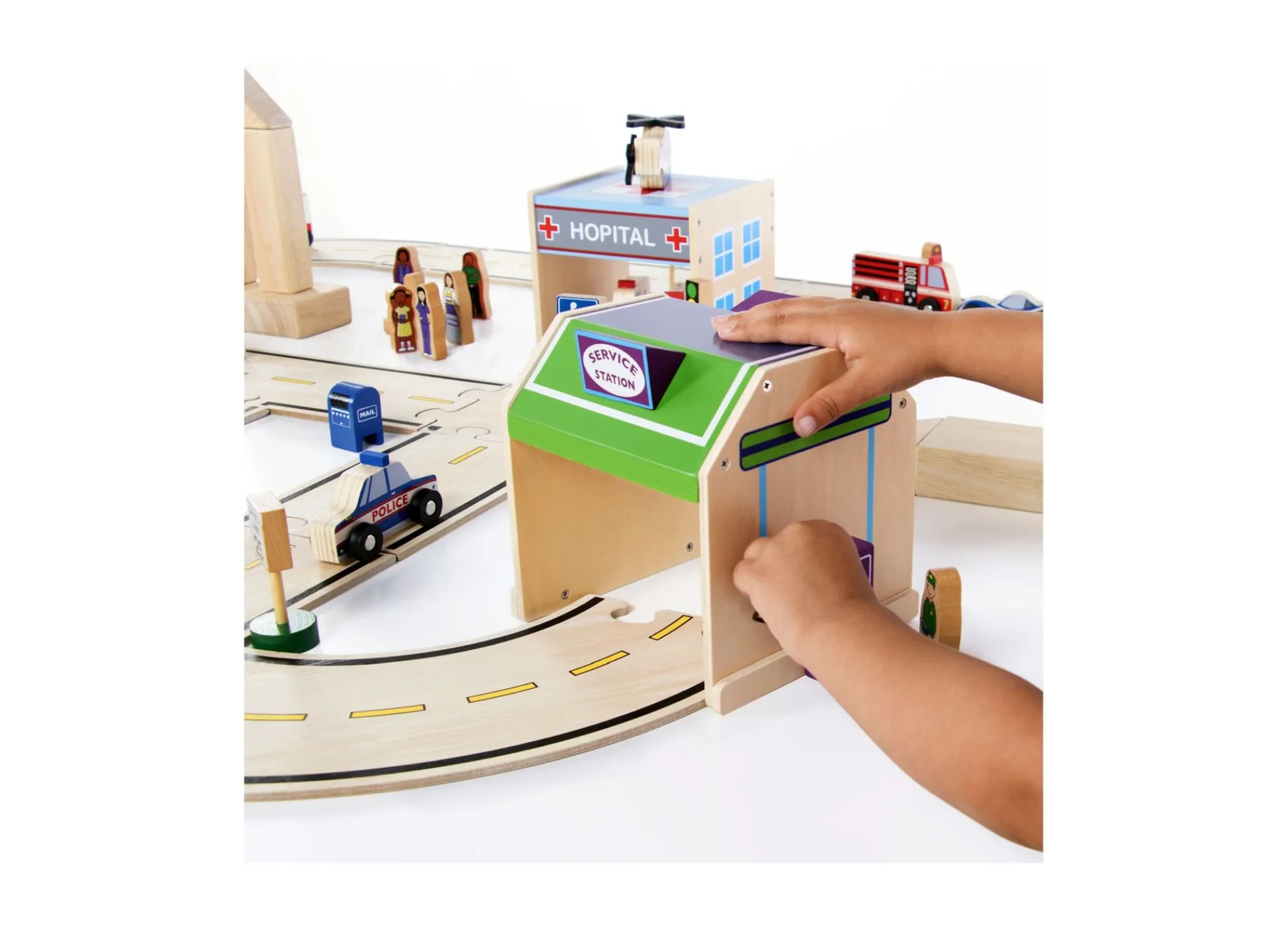 Educators Resource Guidecraft Community Buildings 6-Piece Playset - Plywood* Preschool Vehicles|Social & Emotional Skills