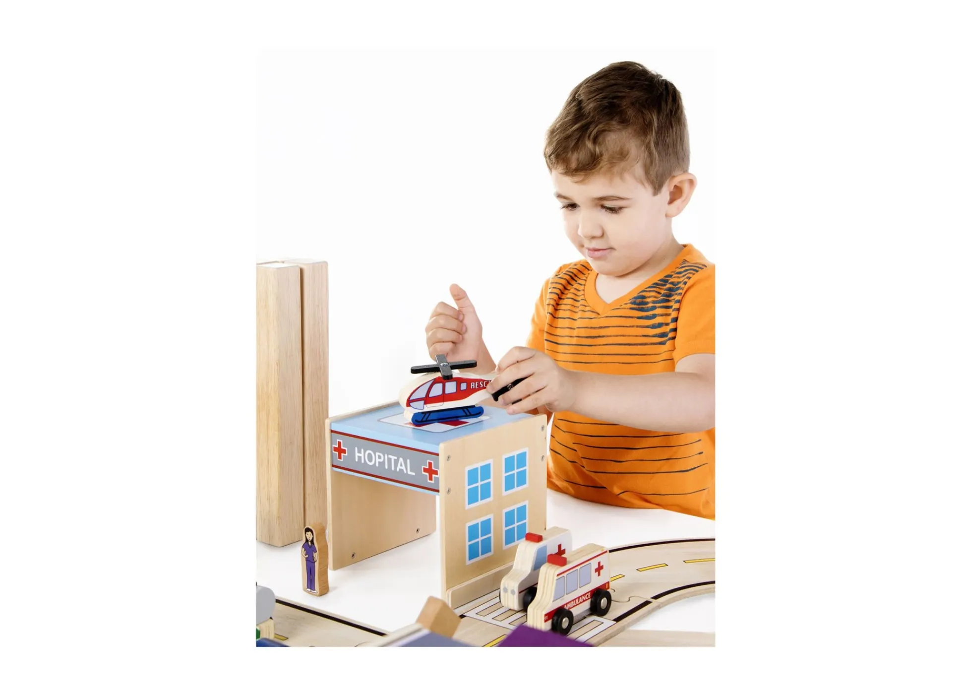 Educators Resource Guidecraft Community Buildings 6-Piece Playset - Plywood* Preschool Vehicles|Social & Emotional Skills