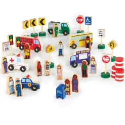 Educators Resource Guidecraft 36-Piece Community & Roadway Essentials Set - Interactive Play* Preschool Vehicles|Social & Emotional Skills