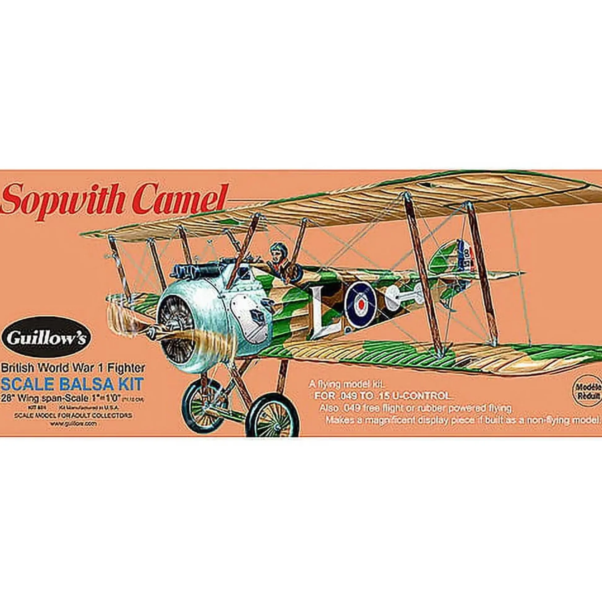 Flat River Group Guillow's Sopwith Camel 1/12 Scale Model Kit - Legendary WW1 Fighter* Model Kits