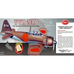 Flat River Group Guillow's WWII Zero 1/16 Scale Laser Cut Balsa Model Kit* Model Kits