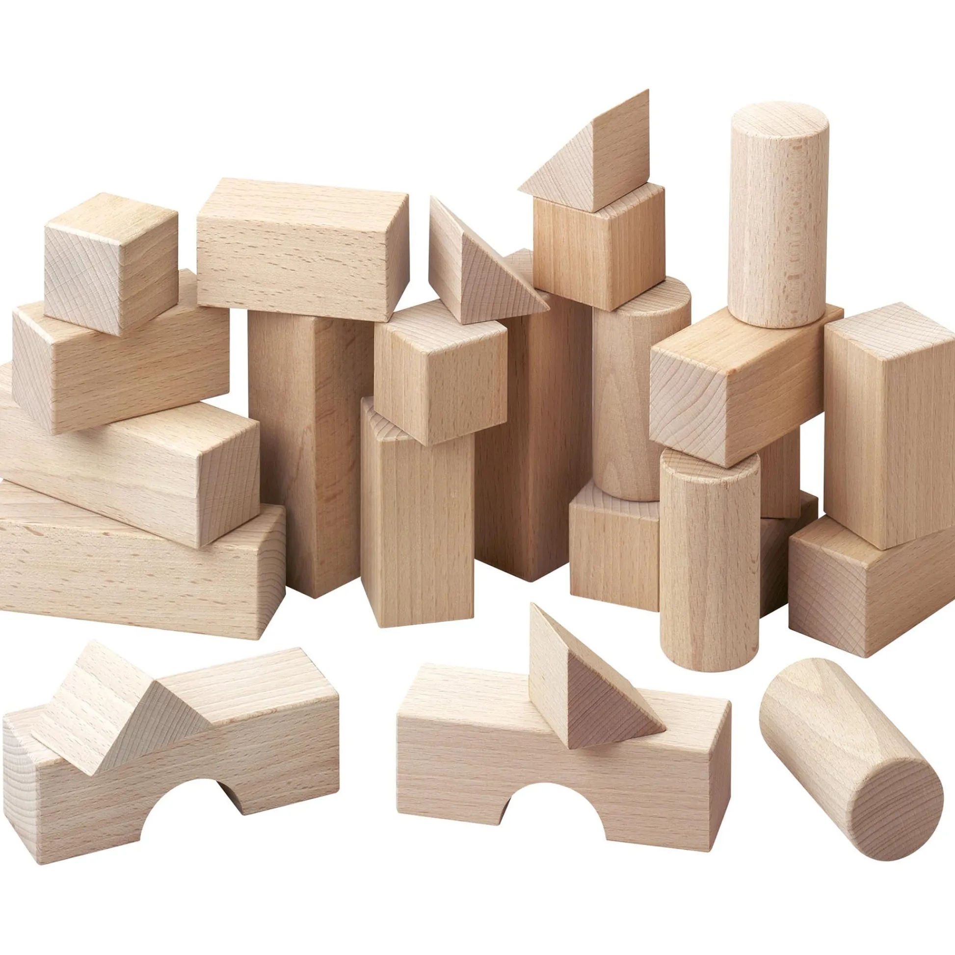 HABA USA HABA Basic Building Blocks 26-Piece Starter Set - Natural Beech Wood* Wood & Jumbo Blocks