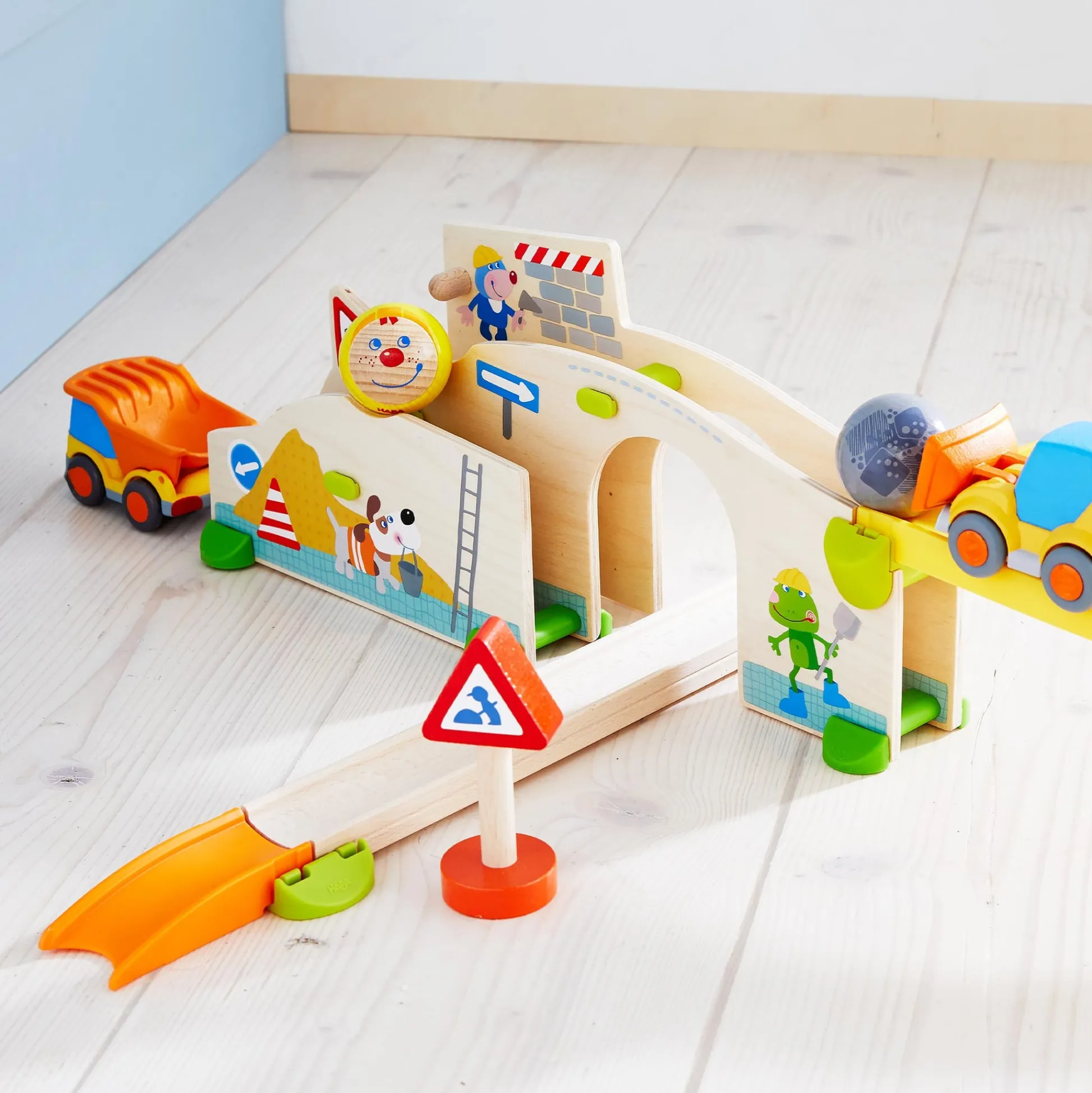HABA USA HABA Kullerbu Construction Site Play Track Starter Set - Interactive Toy* Preschool Vehicles|Preschool Education Toys & Activities