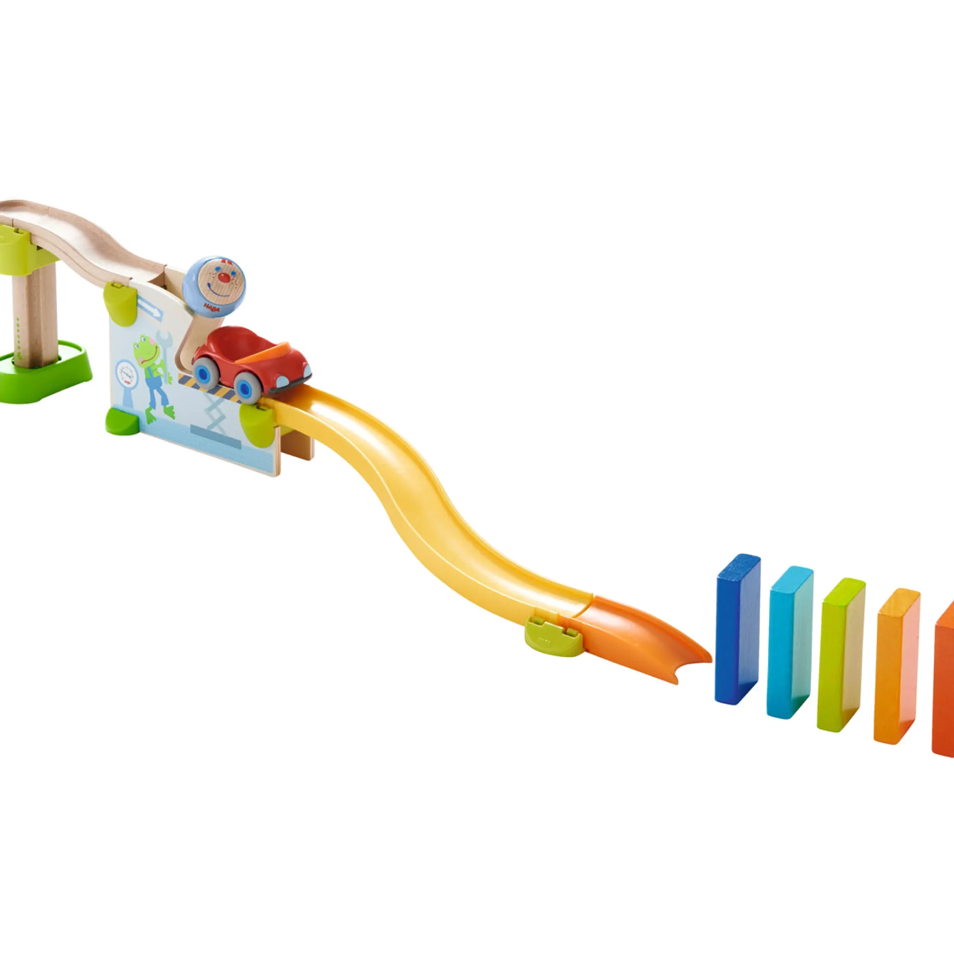 HABA USA HABA Kullerbu Jump into Car Dominos Play Set - Interactive Track and Ball Set* Preschool Vehicles|Preschool Education Toys & Activities