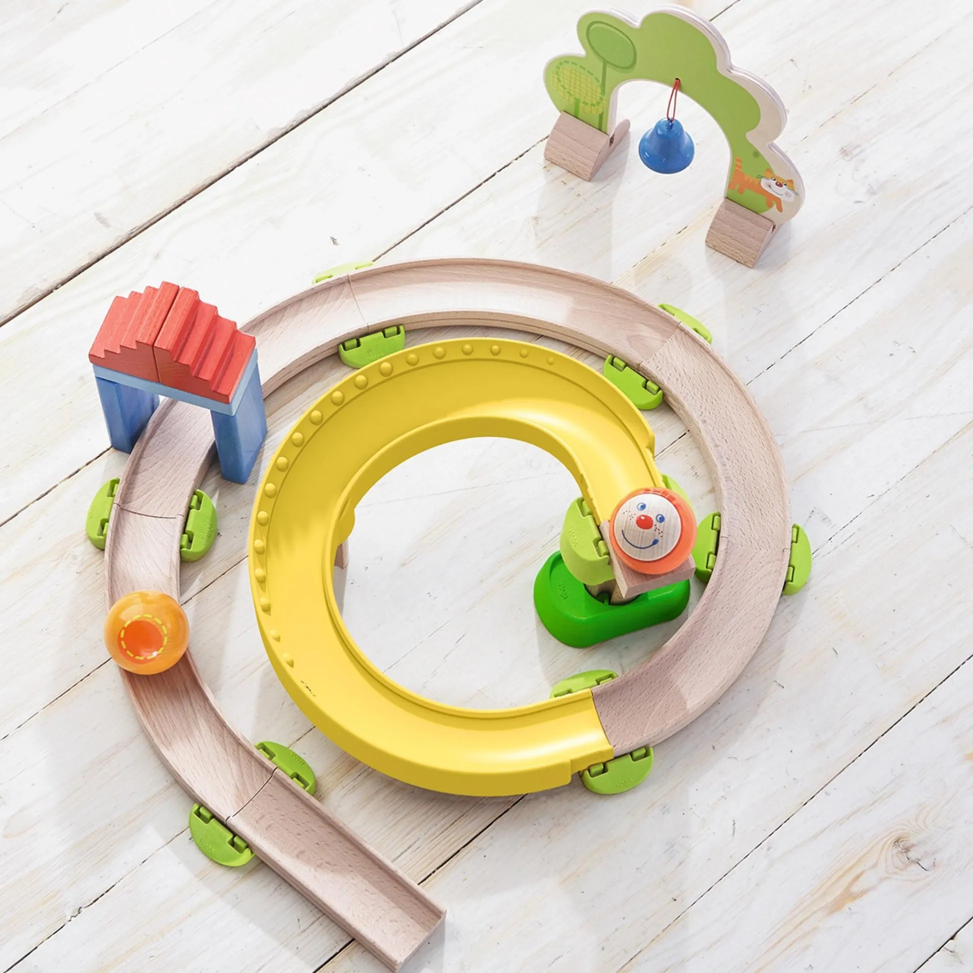 HABA USA HABA Kullerbu Spiral 26 Piece Starter Track Set - Interactive Play System* Preschool Vehicles|Preschool Education Toys & Activities