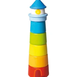 HABA USA HABA Lighthouse Wooden Rainbow Stacker – Colorful Learning Toy* Blocks, Sorting & Stacking Toys