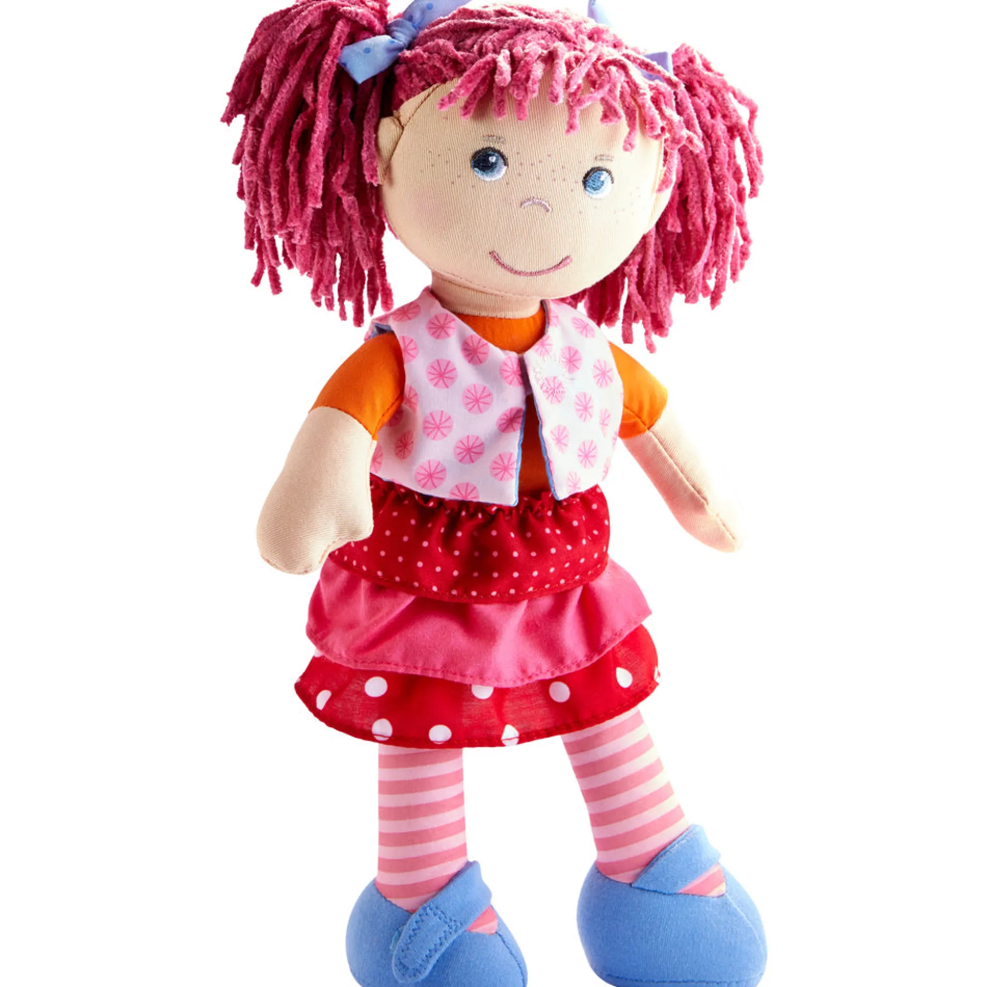 HABA USA HABA Lilli-Lou 12-inch Soft Doll with Pink Chenille Hair* Fashion Dolls|Stuffed Animals & Plush Toys