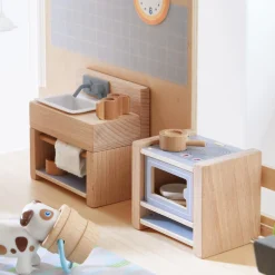 HABA USA HABA Little Friends Kitchen Room Set - Colorful Wooden Playset* Kitchens & Play Food|Social & Emotional Skills