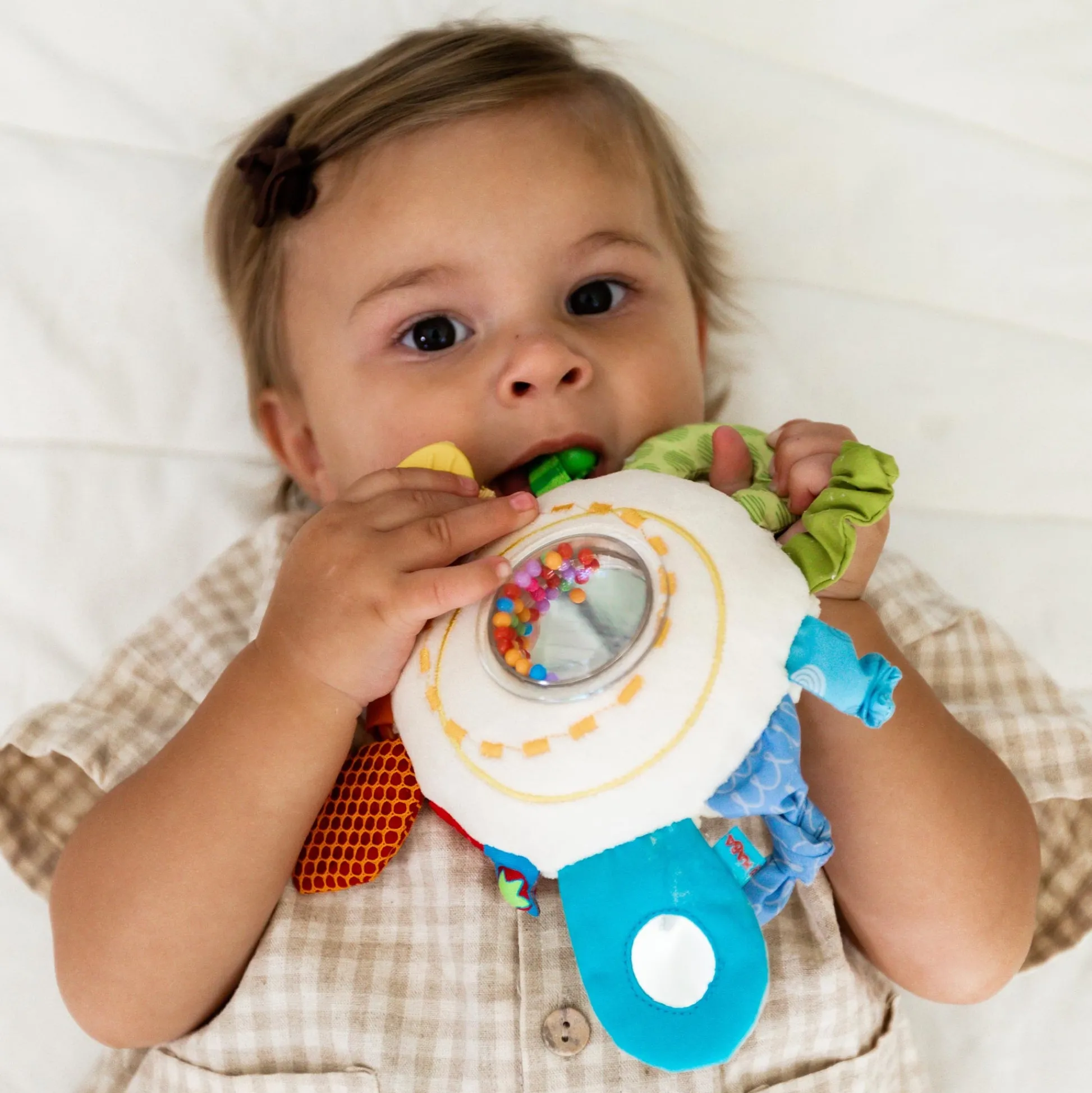 HABA USA HABA Rainbow Teether Cuddly Activity Toy – Multicolor* Rattlers & Teethers