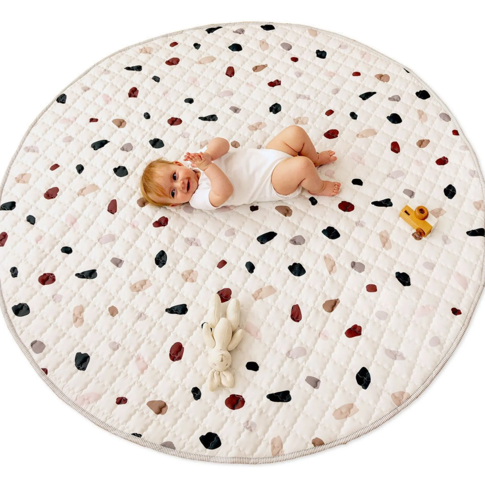 Flat River Group Hakuna Matte: Quilted Playmat – Confetti - 59" Circle, Padded Floor Blanket* Developmental Toys