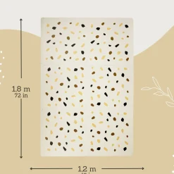 Flat River Group Hakuna Matte Stylish Baby Play Mat: Confetti & White Design - 72x48', 6 XXL Foam Floor Tiles* Activity Centers