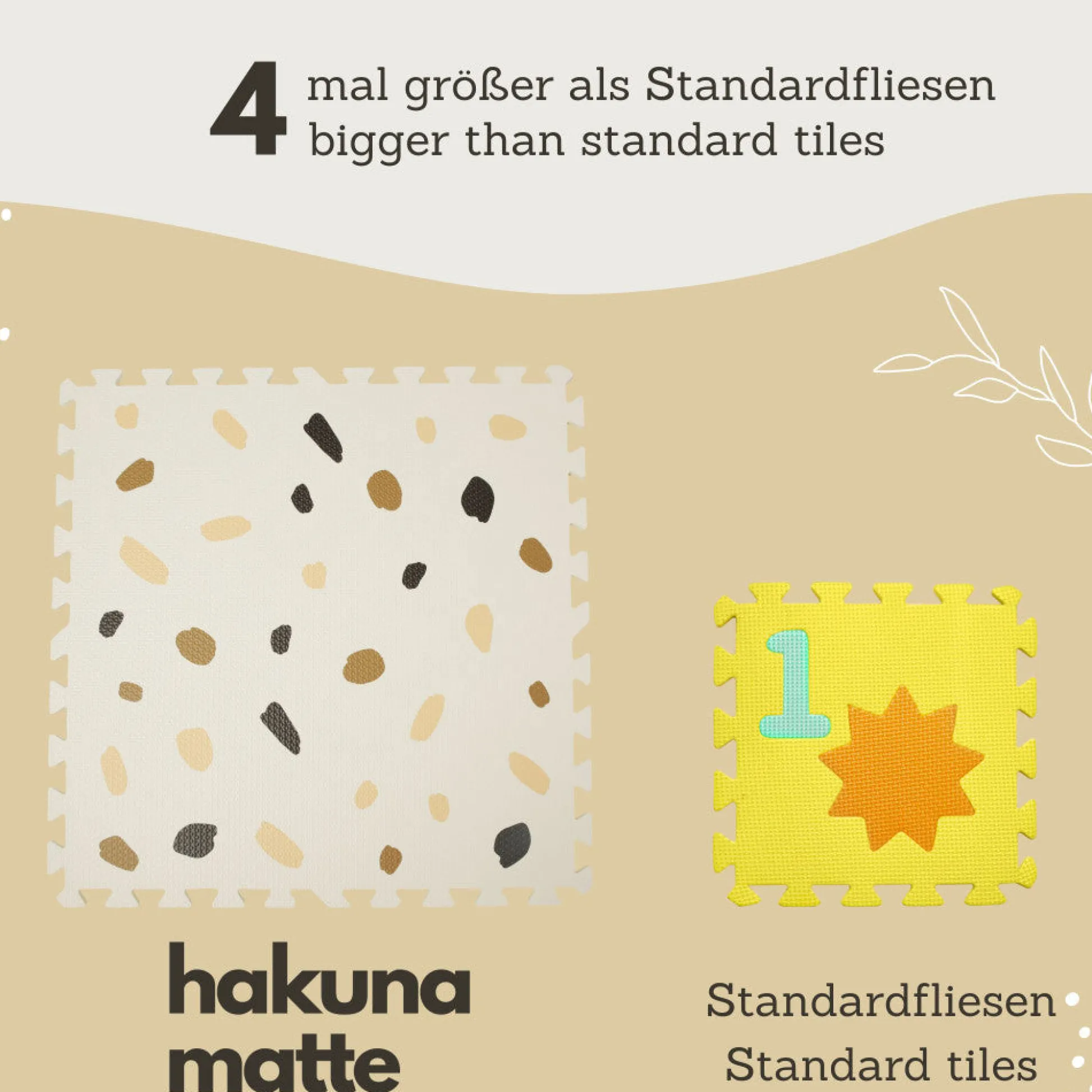 Flat River Group Hakuna Matte Stylish Baby Play Mat: Confetti & White Design - 72x48', 6 XXL Foam Floor Tiles* Activity Centers