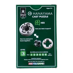AreYouGame Hanayama Level 3 Cast Puzzle - Hex Brain Teaser* Puzzles