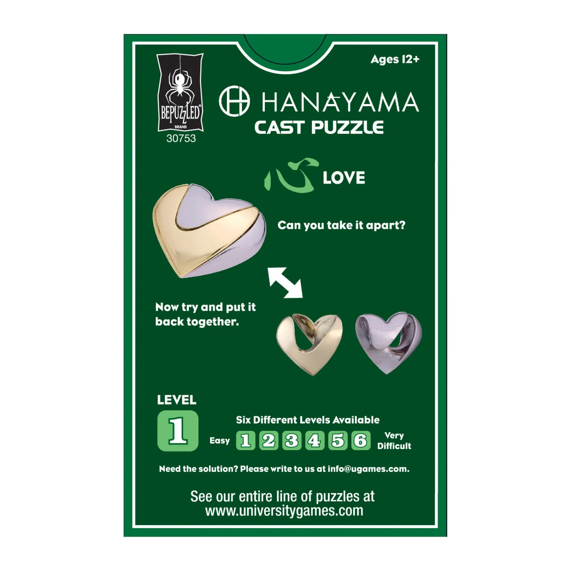 AreYouGame Hanayama Level 1 Cast Puzzle - Love* Puzzles