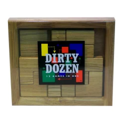 AreYouGame Handcrafted Oak Dirty Dozen Brain Teaser Puzzle - 12 pc* Puzzles
