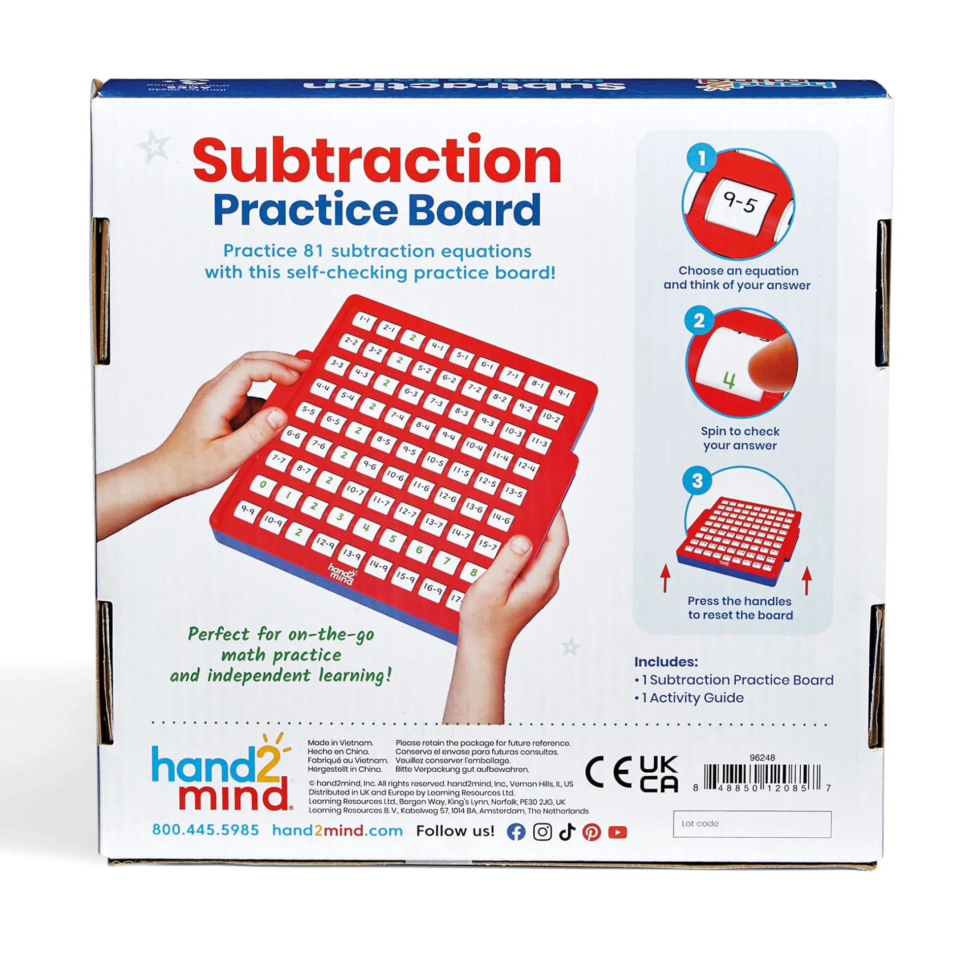 Educators Resource Hand2Mind Interactive Math Facts Board - Master Subtraction Skills* Math Toys|Math, Counting & Time