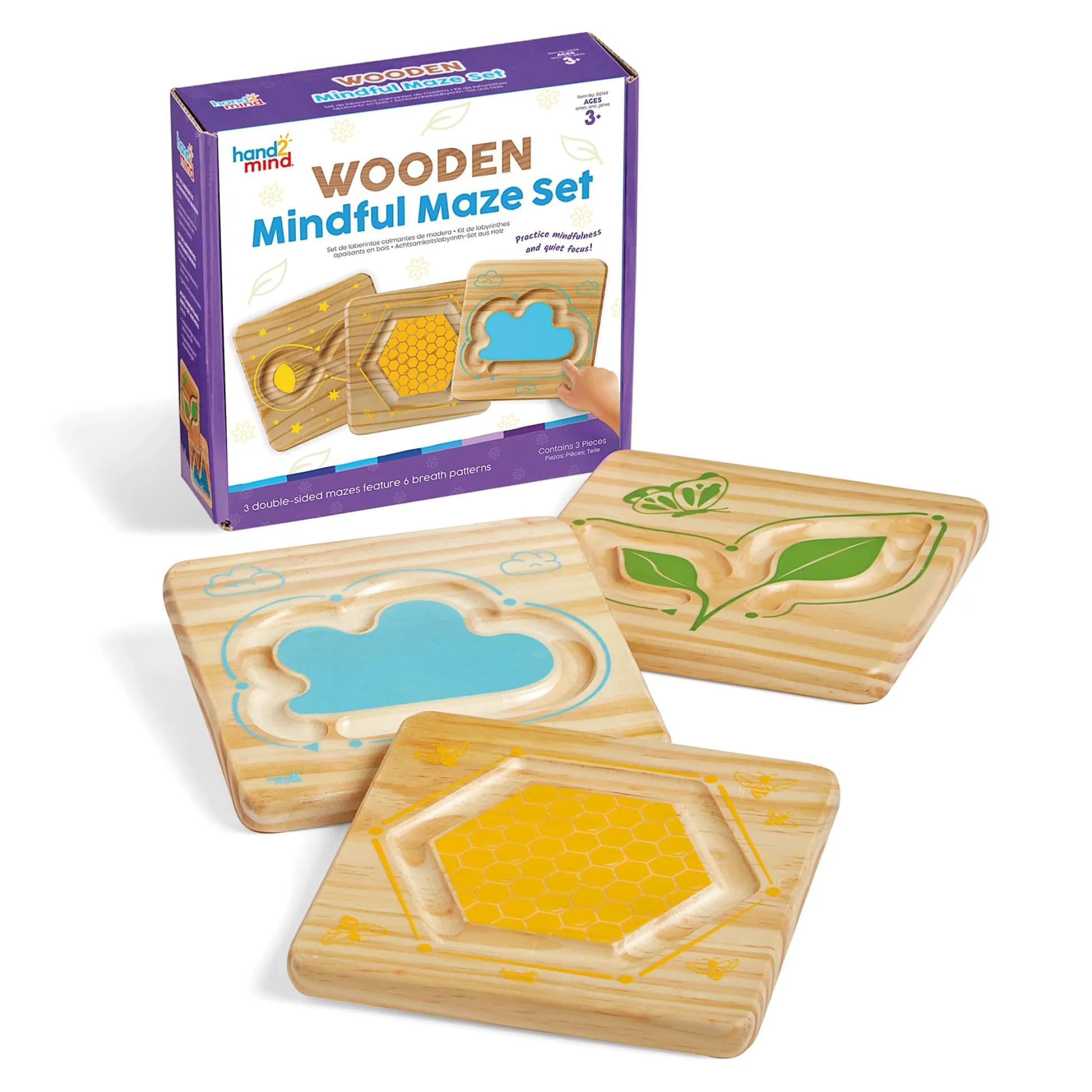Educators Resource Hand2Mind Mindful Maze Naturals Set - Wooden Breathing Boards for Kids* Preschool Education Toys & Activities|Social & Emotional Skills