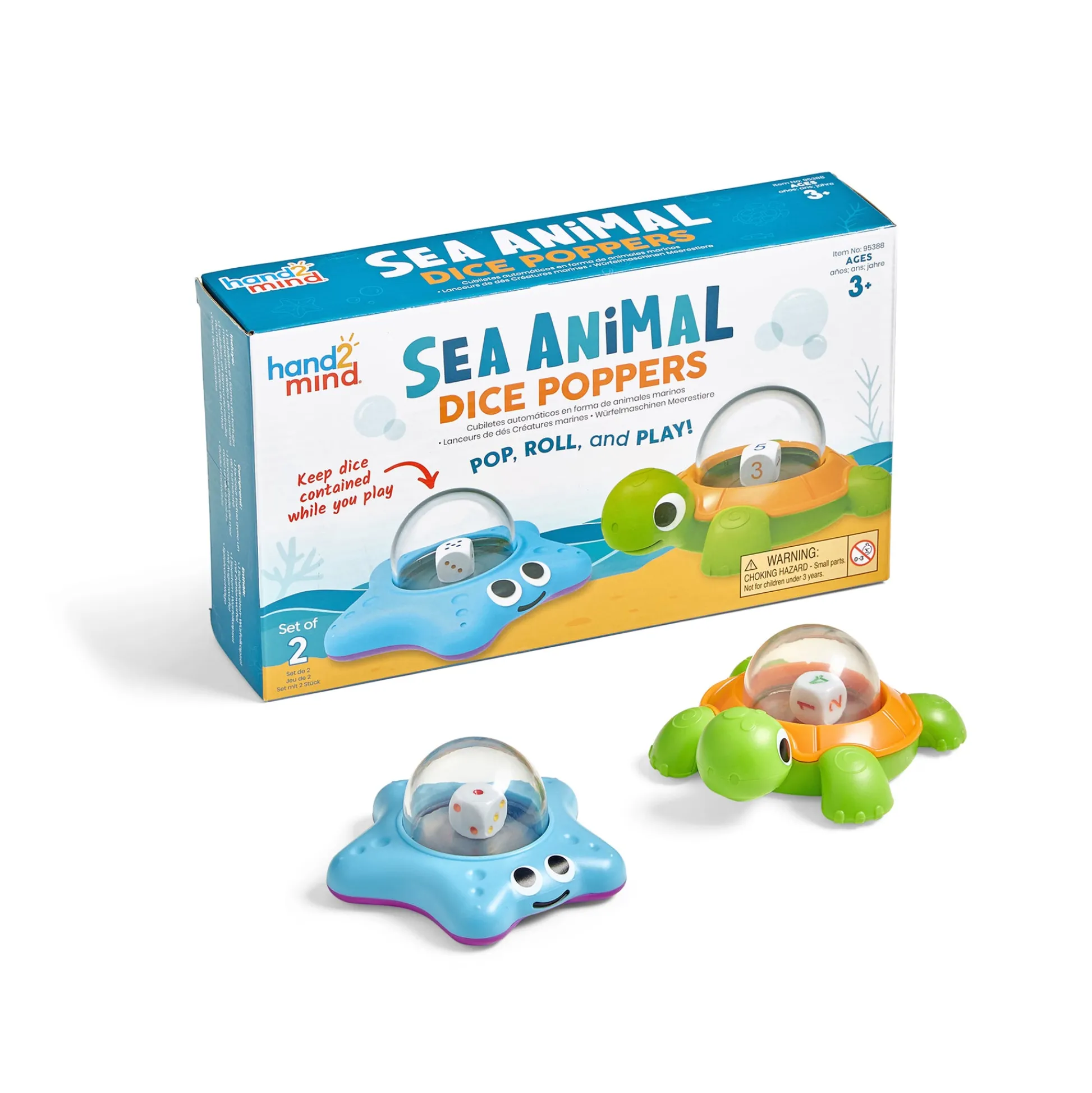 Educators Resource Hand2Mind Sea Animal Dice Poppers, Turtle & Starfish - Educational Counting Toy* Preschool Education Toys & Activities