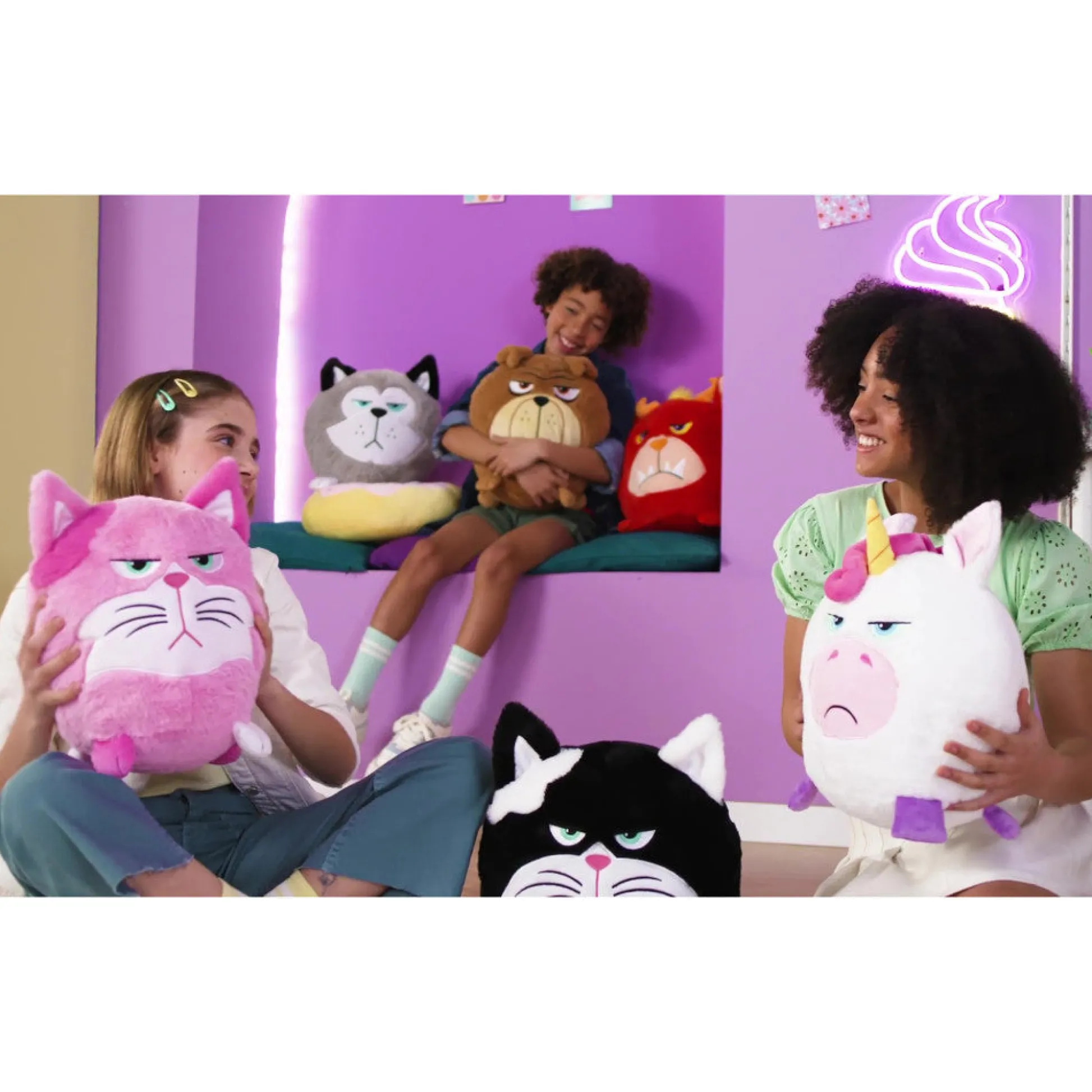 Flat River Group Hangry Petz Lucy Pink Cat 12 inch Interactive Plush* Interactive Dolls & Pets|Stuffed Animals & Plush Toys