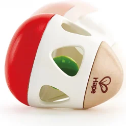 Flat River Group Hape Bell Rattle Toy – Vibrant Red, White & Green* Rattlers & Teethers