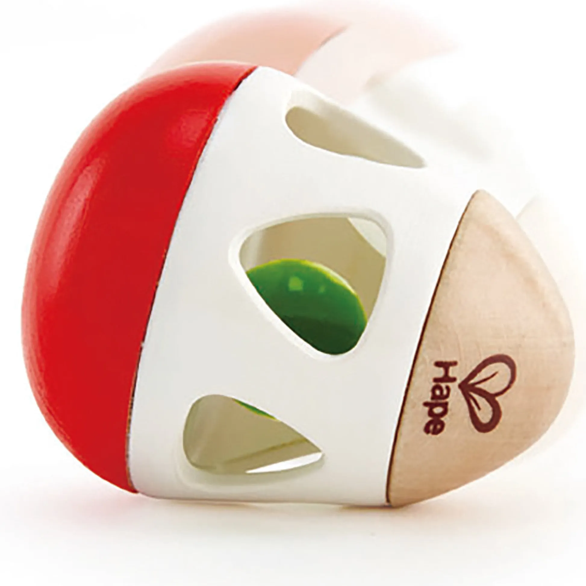 Flat River Group Hape Bell Rattle Toy – Vibrant Red, White & Green* Rattlers & Teethers