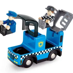 Flat River Group Hape Blue Police Car with Siren, Lights & Sounds Playset* Social & Emotional Skills|Playsets & Vehicles