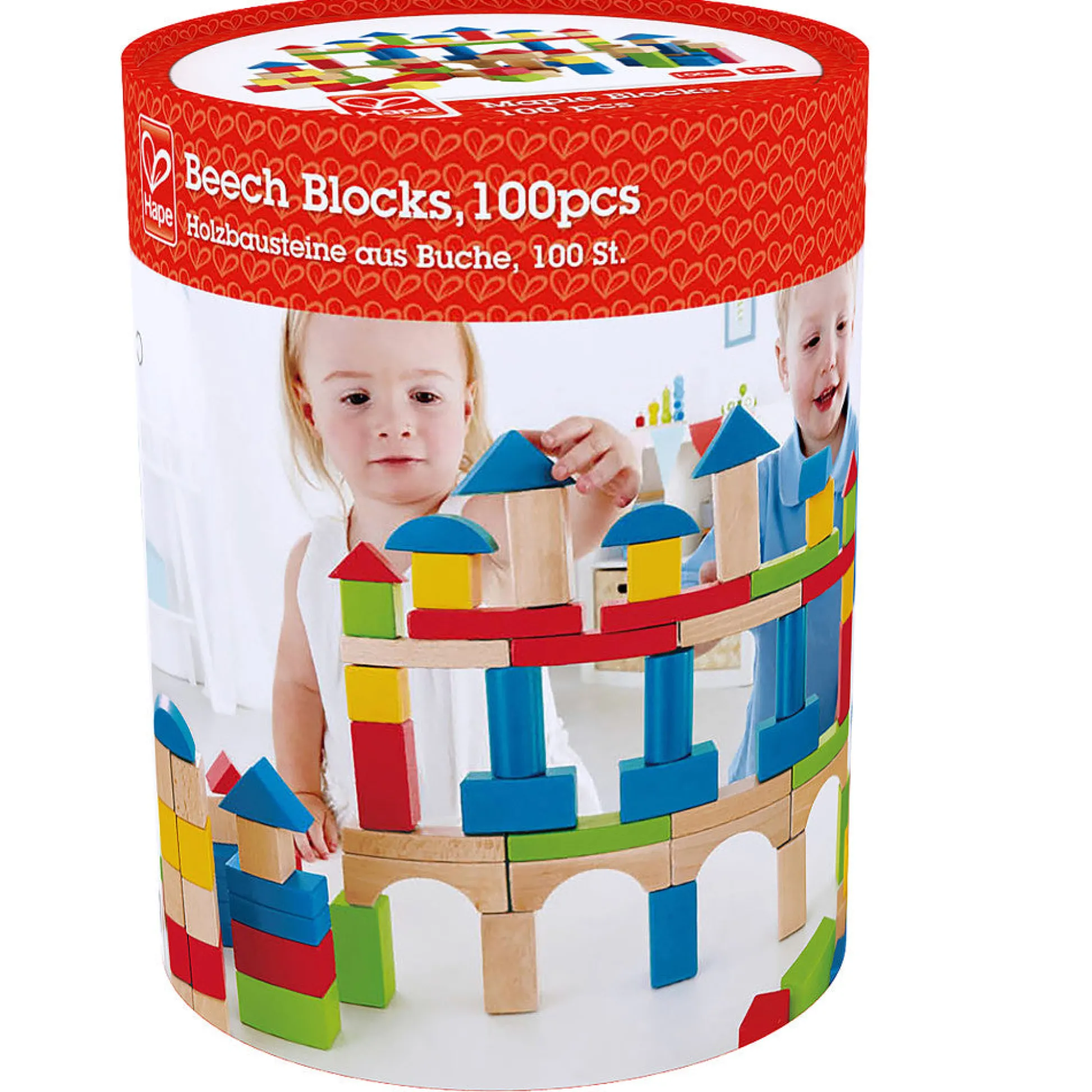 Flat River Group Hape Build Up & Away 100-Piece Colorful Wooden Block Set* Wood & Jumbo Blocks