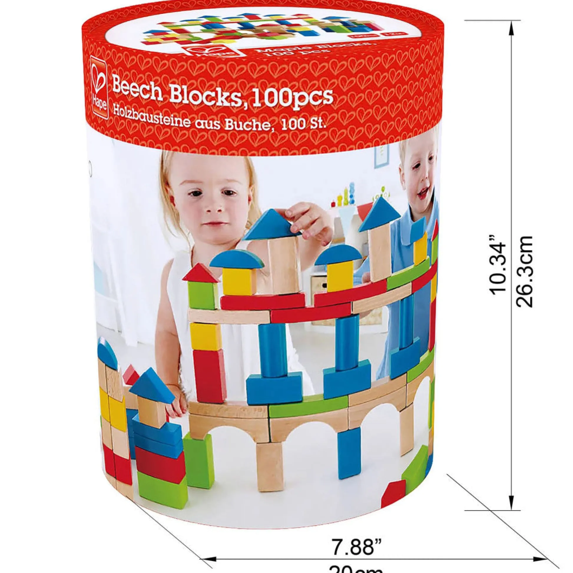 Flat River Group Hape Build Up & Away 100-Piece Colorful Wooden Block Set* Wood & Jumbo Blocks