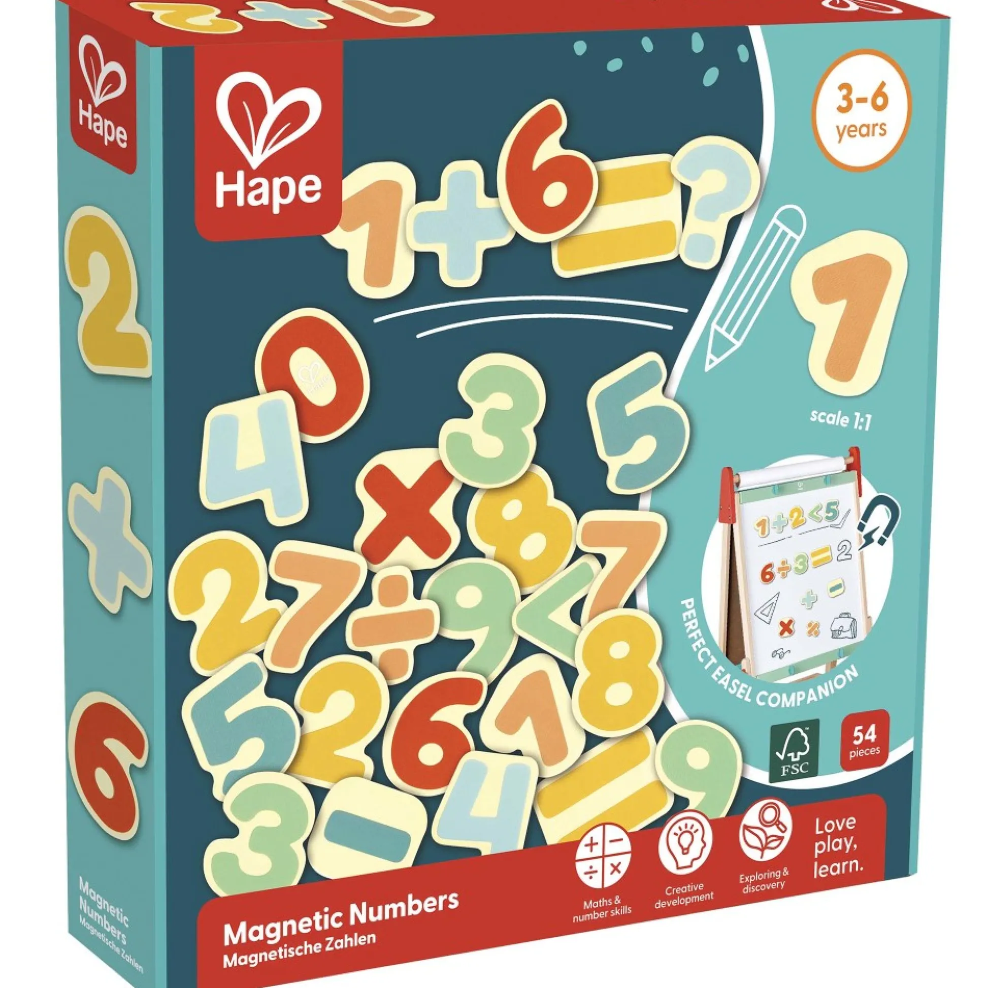 Flat River Group Hape Colorful Magnetic Wooden Numbers Set - 54 Pieces* Preschool Education Toys & Activities