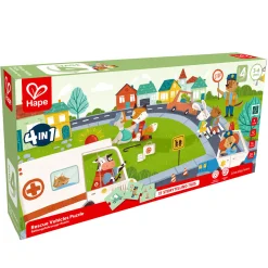 Flat River Group Hape Colorful Rescue Vehicles 4-in-1 Puzzle Set* Puzzles