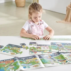 Flat River Group Hape Colorful Rescue Vehicles 4-in-1 Puzzle Set* Puzzles
