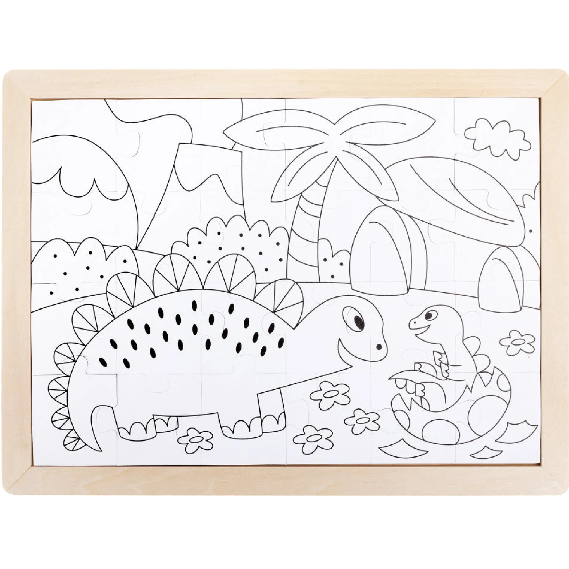Flat River Group Hape Dino Double-Sided Coloring Jigsaw Puzzle - 24 pc* Puzzles