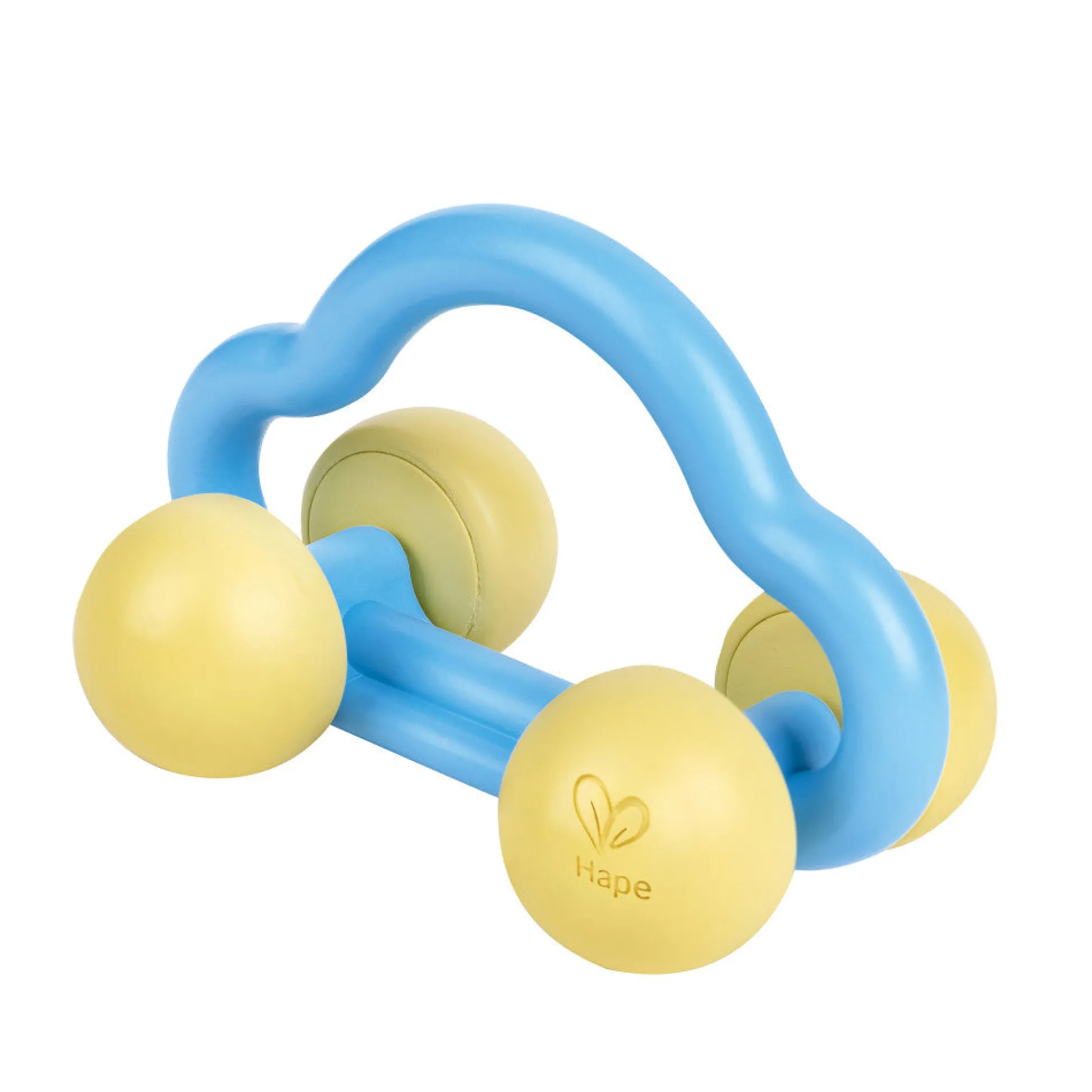 Flat River Group Hape Eco-Friendly Rattle & Roll Toy Car – Blue & Yellow* Rattlers & Teethers