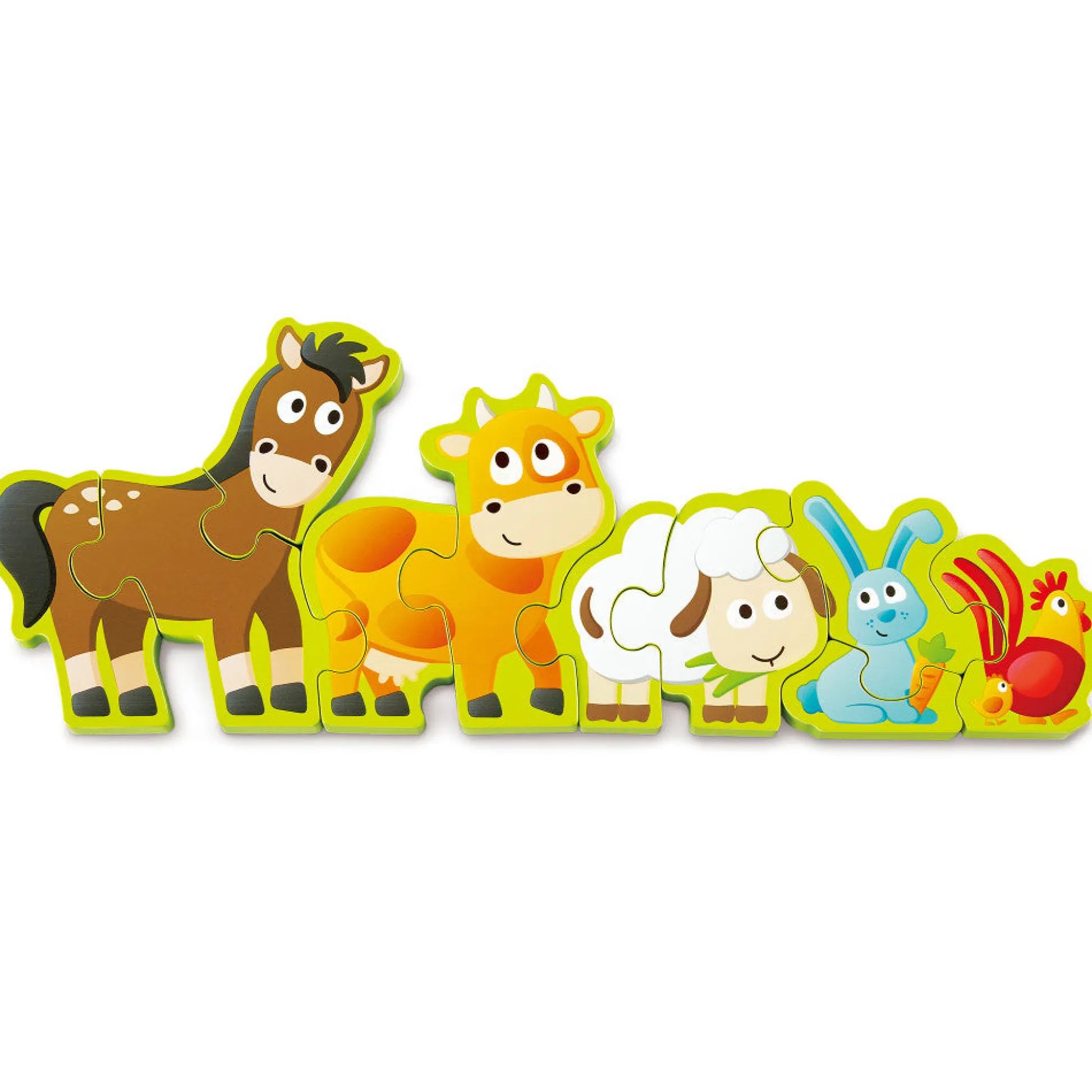 Flat River Group Hape Farm & Numbers Dual-Themed Wooden Puzzle - 10pc* Puzzles