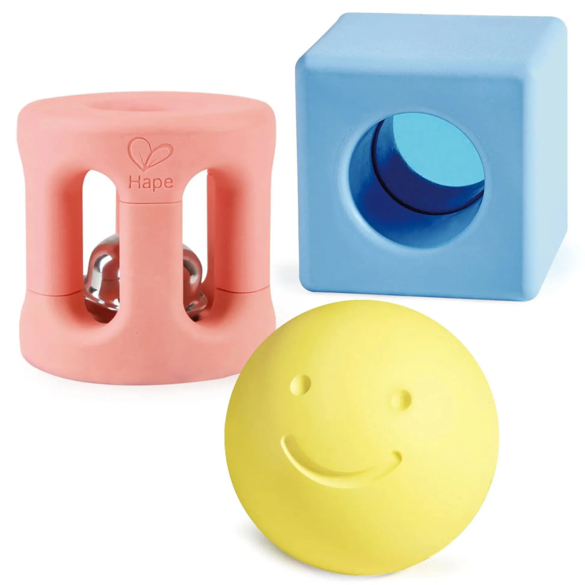 Flat River Group Hape Geometric Rattle Trio - 3pc Teething & Shake Toy* Rattlers & Teethers