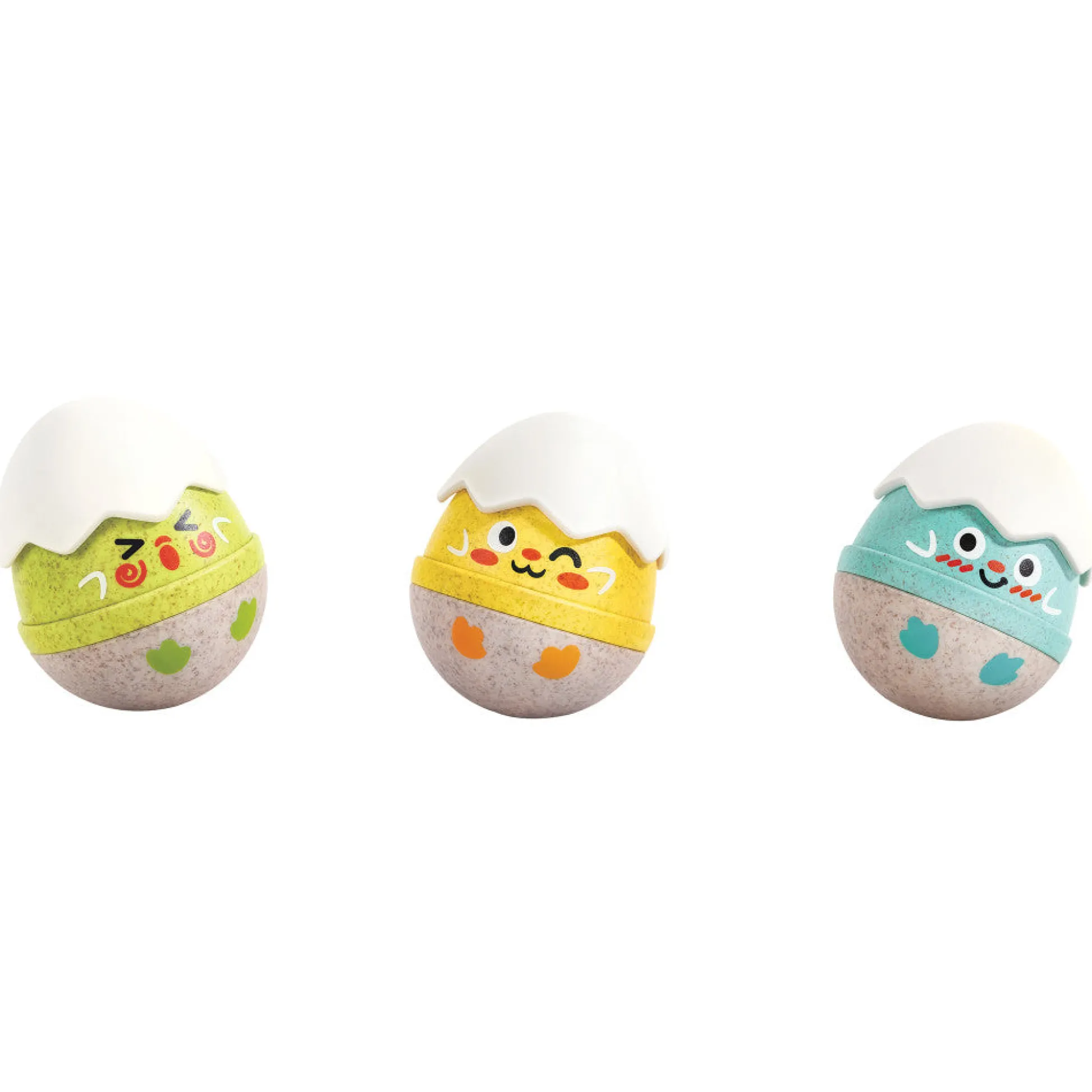 Flat River Group Hape Happy Hatchlings Wobble Rattles – 3pc, Emotive Eggs Edition* Social & Emotional Skills|Rattlers & Teethers