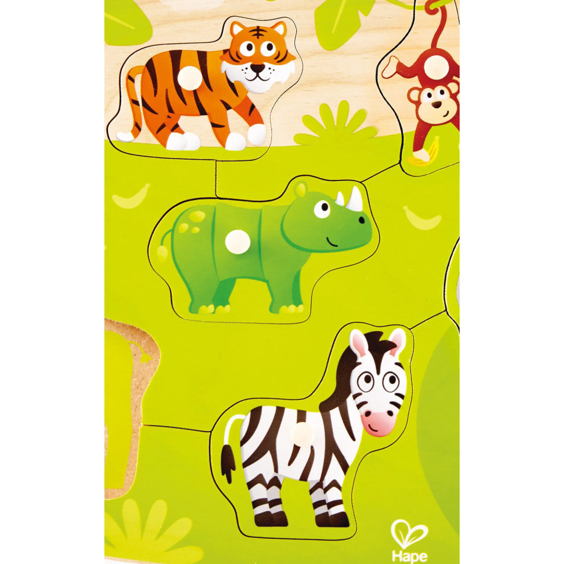 Flat River Group Hape Jungle Adventure 10pc Wooden Peg Puzzle* Puzzles
