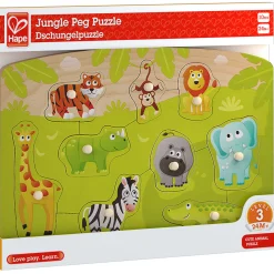 Flat River Group Hape Jungle Adventure 10pc Wooden Peg Puzzle* Puzzles