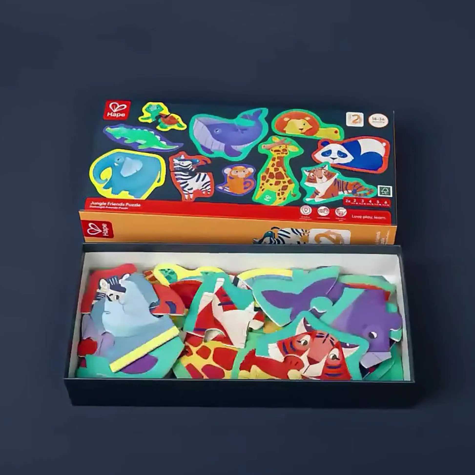 Flat River Group Hape Jungle Friends 10-Pack Animal Shaped Puzzles* Puzzles