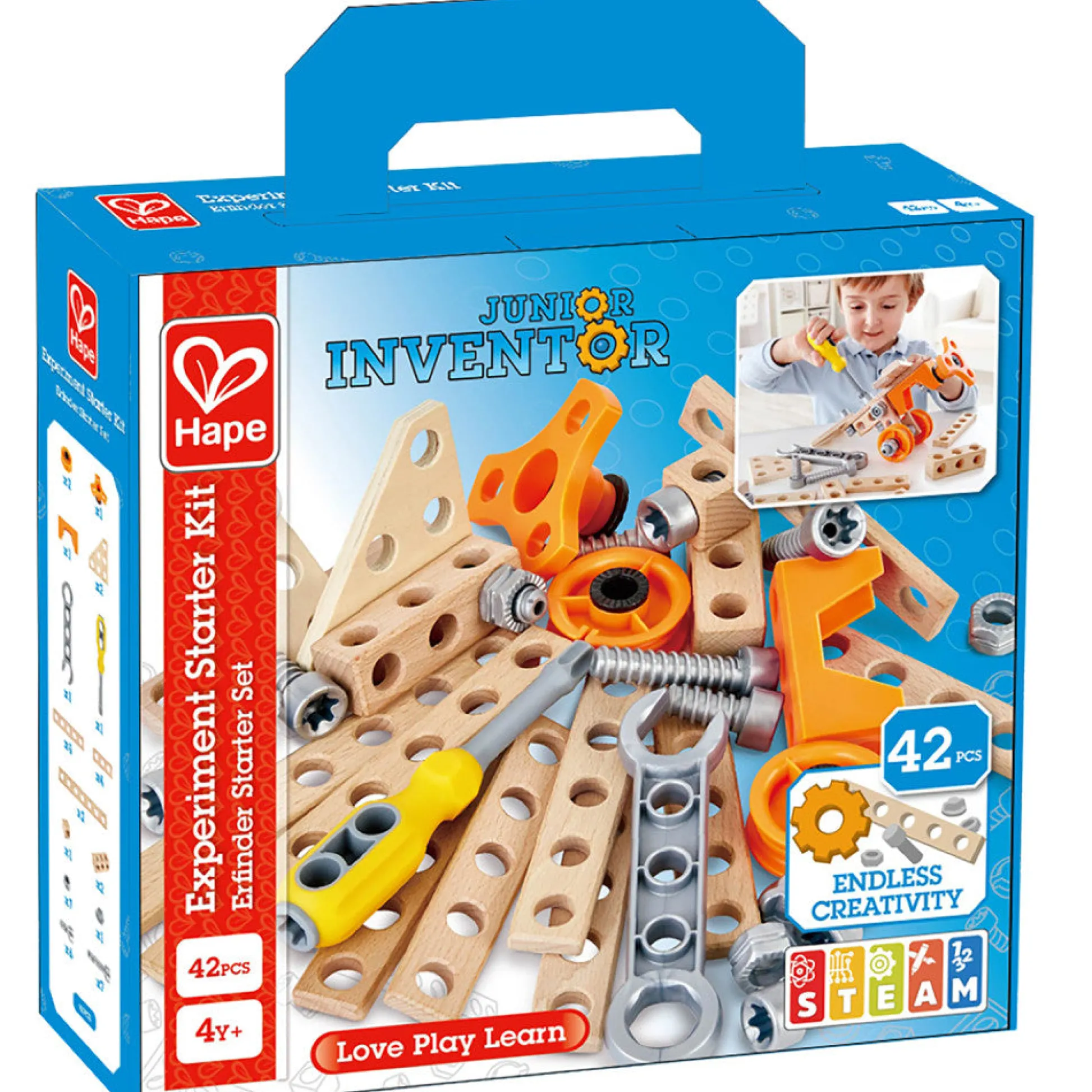 Flat River Group Hape Junior Inventor 42-Piece Physics & Engineering Experiment Starter Kit* Engineering Toys